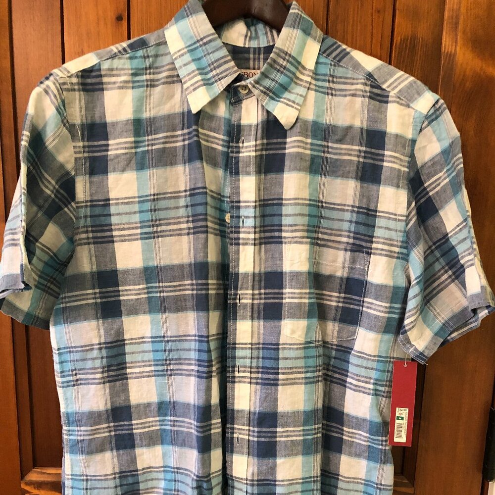 Merona Dixie Blue Plain Linen Shirt